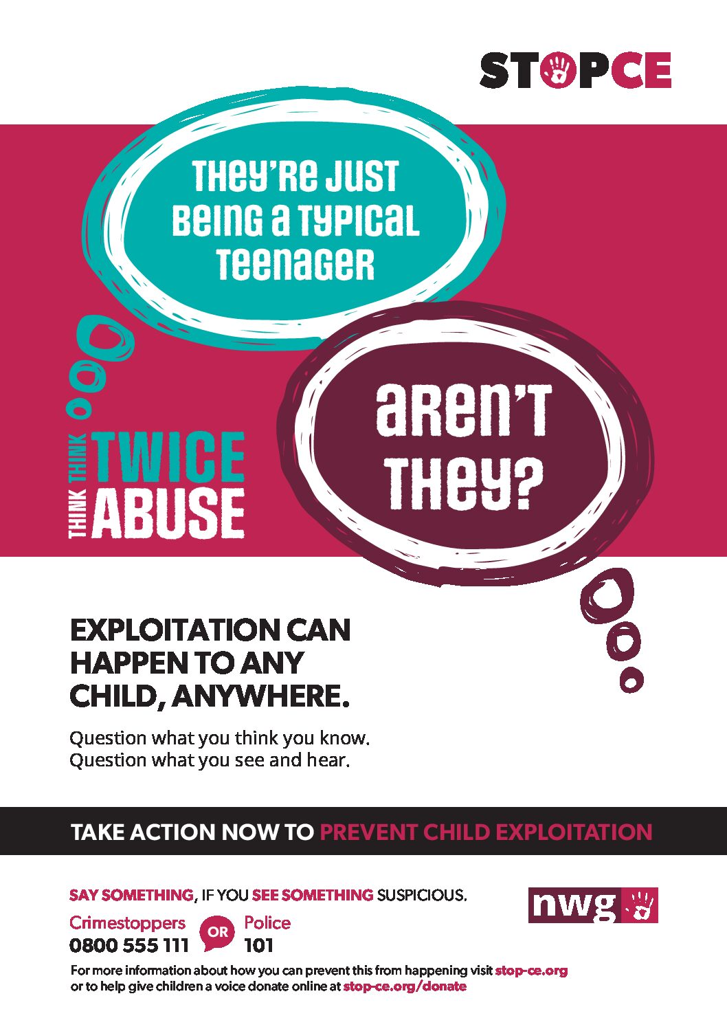 Exploitation can happen to any child, anywhere…………