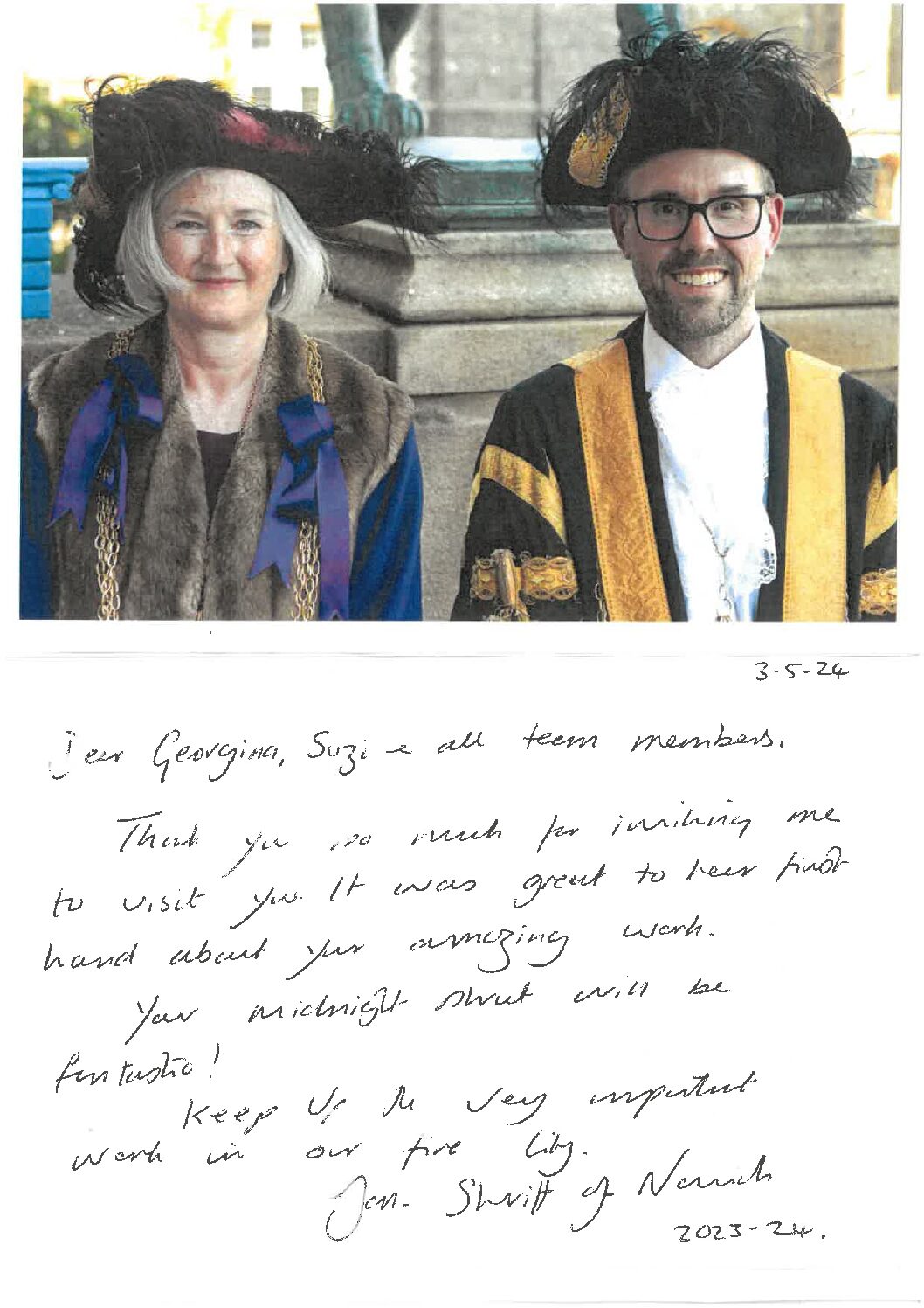 Sheriff of Norwich’s visit