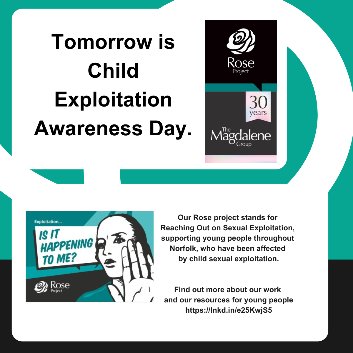 Tomorrow is Child Exploitation Awareness Day……….